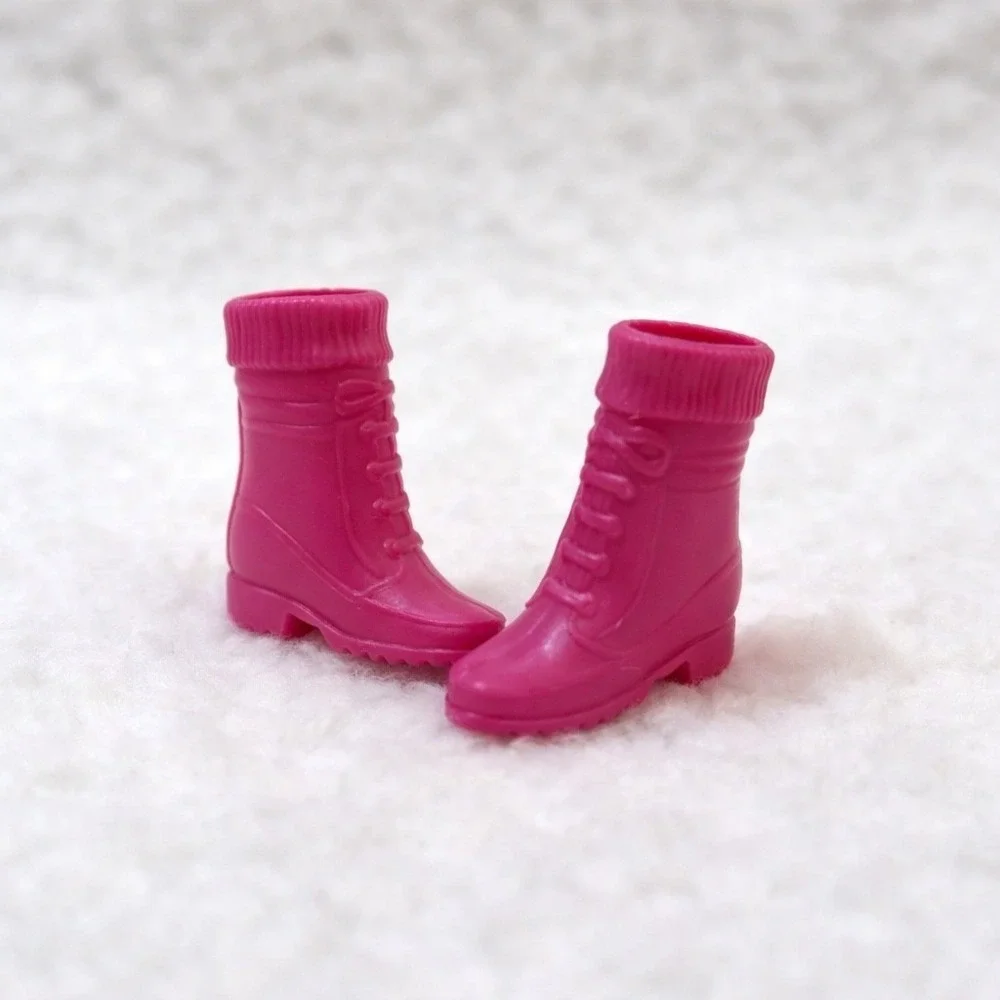 Barbie Doll Pink‎ Combat Boots Accessory Lace Up Style Toy Replacement Pair